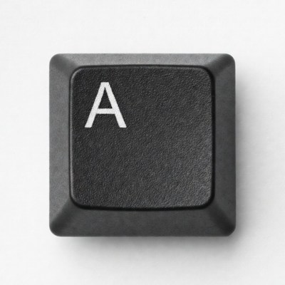 Black A Keyboard Key