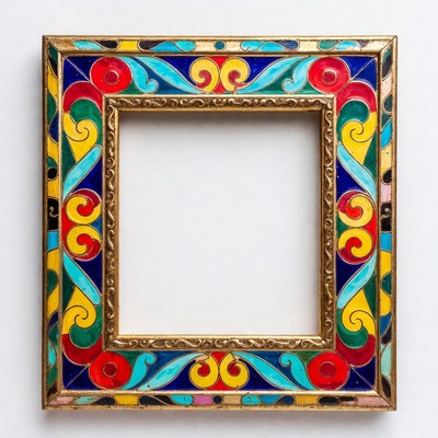 Ornate multicolored cloisonne picture frame