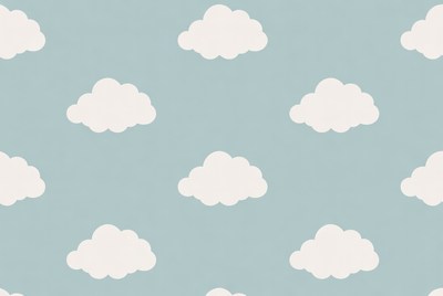 White Clouds on Light Blue Background