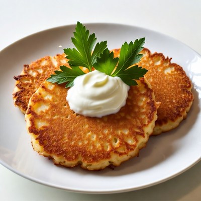 Potato Pancakes with Sour Cream