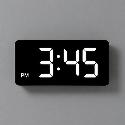 Black Digital Clock Showing 3:45 PM