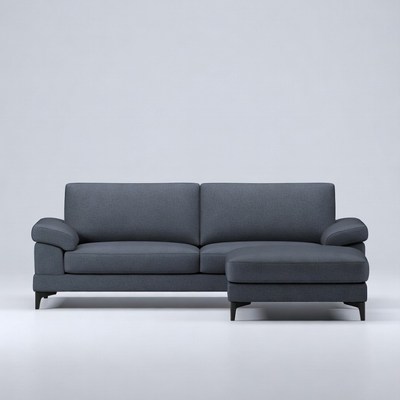 Gray L-Shaped Sofa with Chaise