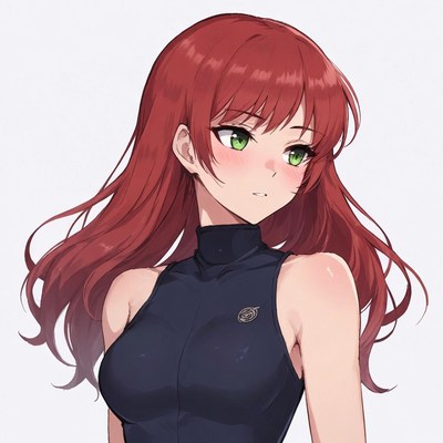 Anime girl with red hair