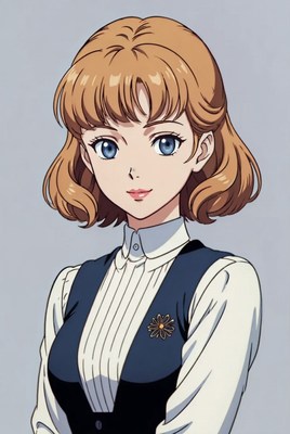 Anime girl with orange bob haircut