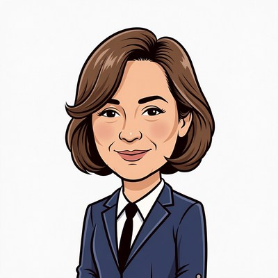 Asian woman in suit illustration