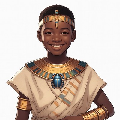 African boy in Egyptian pharaoh costume