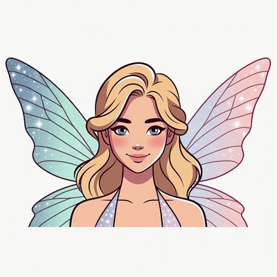 Blonde Fairy with Sparkling Wings