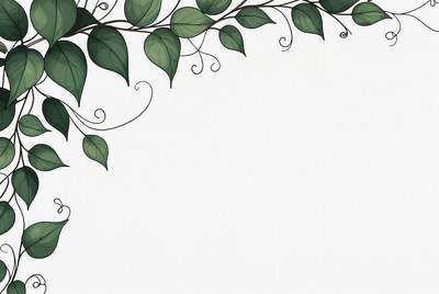 Green Leaf Vines Corner Border