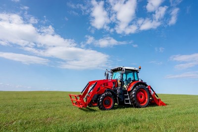 Red Tractor in Green Field