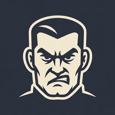 Angry man face illustration