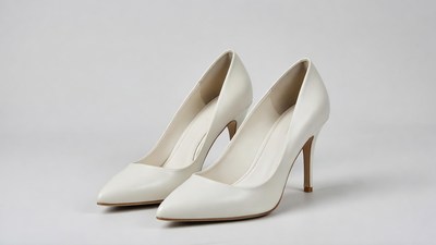 White High Heel Pumps Pair