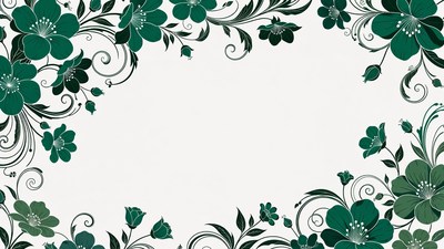 Green Floral Vector Border Design