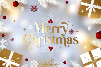 Merry Christmas Gold Text Background