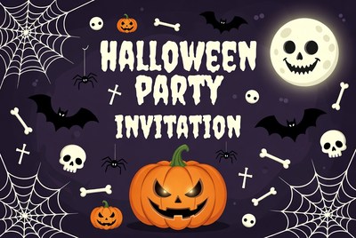 Halloween Party Invitation Illustration