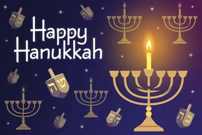 Happy Hanukkah Illustration