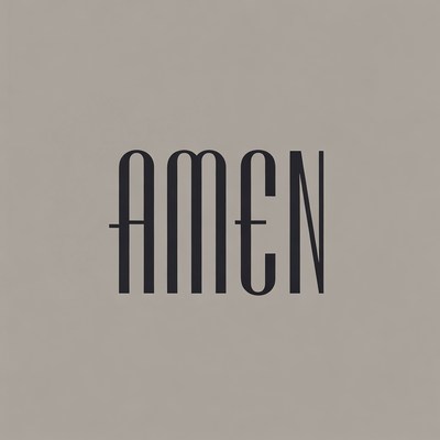 Amen Text on Gray Background