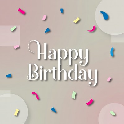 Happy Birthday with Confetti