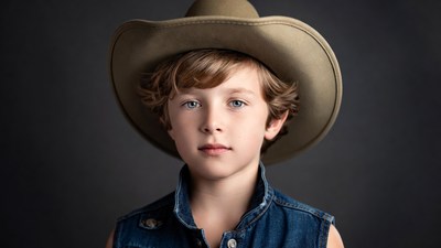 Boy wearing cowboy hat