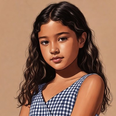 Young girl with curly hair portrait