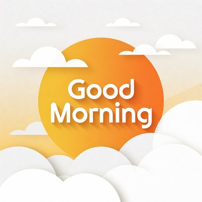 Good Morning with Sun and Clouds