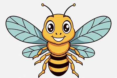 Cute cartoon honey bee