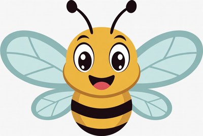 Cute cartoon bee smiling