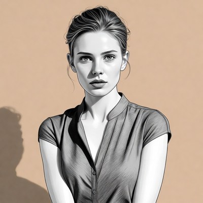 Portrait of woman in collared blouse