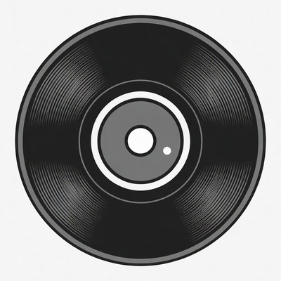 Black vinyl record illustration