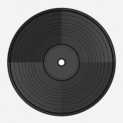Black Vinyl Record Icon