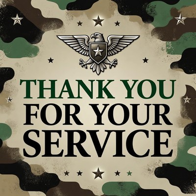 Thank You for Your Service Camo Graphic