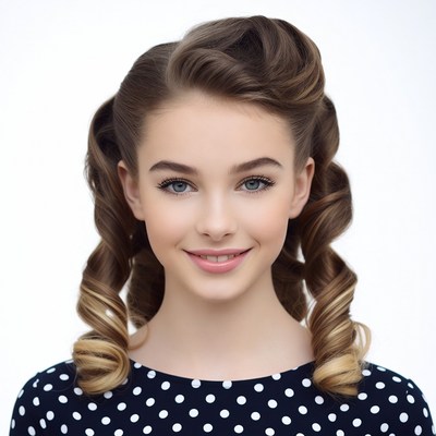 Girl with vintage pinup hairstyle