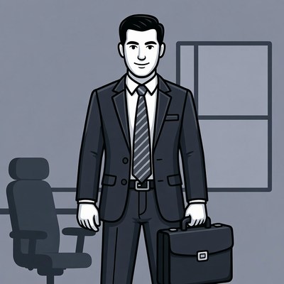 Businessman holding briefcase illustration