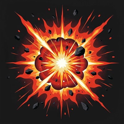 Explosive Fire Burst Illustration