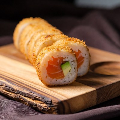 Crispy Salmon Avocado Sushi Rolls