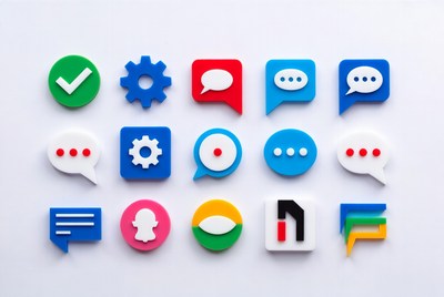 Colorful 3D Social Media Icons