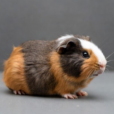 Guinea pig on gray background