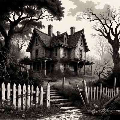Haunted House in Dark Forest