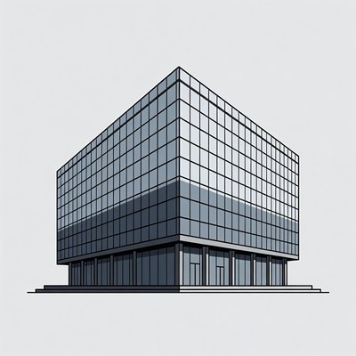 Modern Glass Office Building Illustration