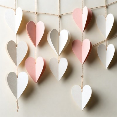 Hanging Paper Hearts Garland