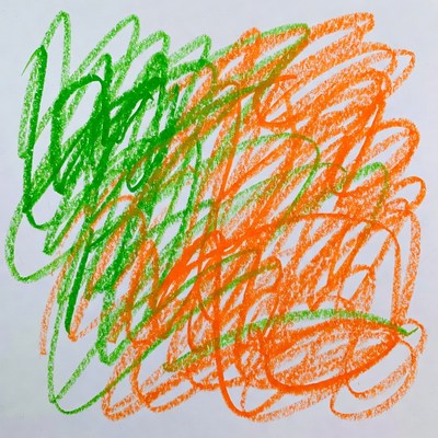 Green and Orange Crayon Scribbles