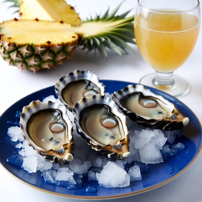 Oysters on Ice with Pineapple and Juice