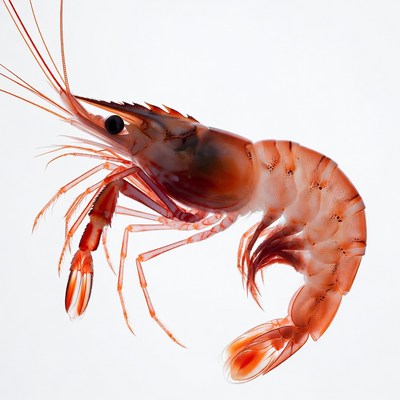 Fresh red prawn isolated