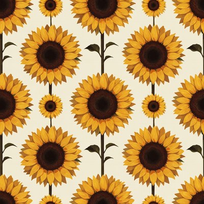 Sunflower Pattern on White Background