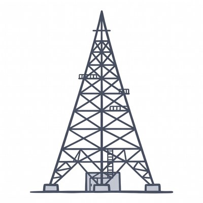 Tall Radio Tower Illustration