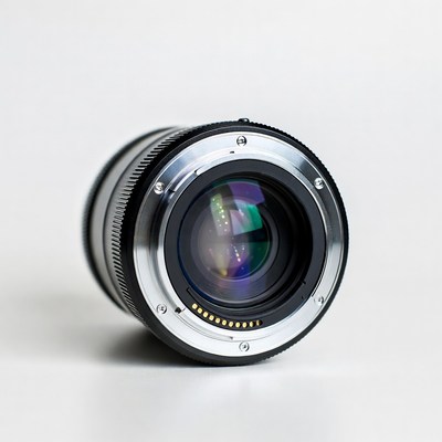 Camera Lens on White Background