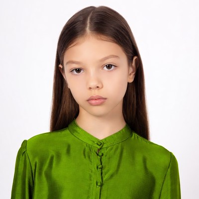 Girl in green dress portrait