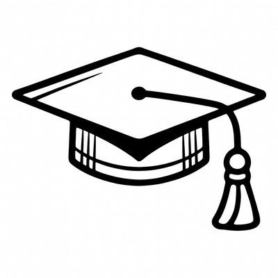 Black Graduation Cap Outline