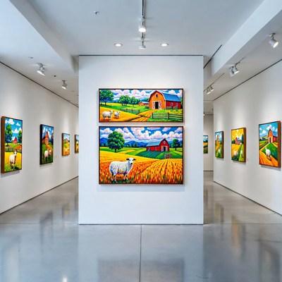 Gallery Displaying Sheep Farm Paintings