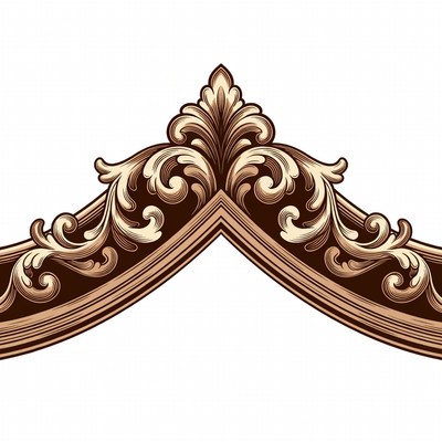 Ornate Golden V-Shaped Frame