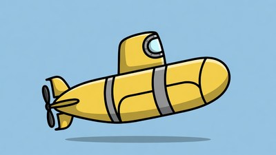 Yellow Cartoon Submarine